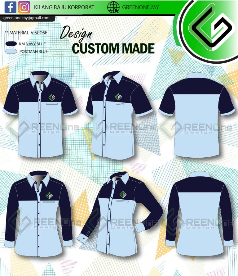 Baju Korporat Custom Made - GREEN ONE EMBROIDERY DESIGN (SA0245350-D)