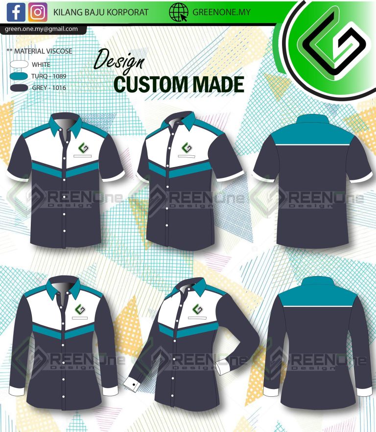 Baju Korporat Custom Made - GREEN ONE EMBROIDERY DESIGN (SA0245350-D)